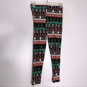100% poof lay flat after eating medium holiday Graphic Legging Stretch Pant